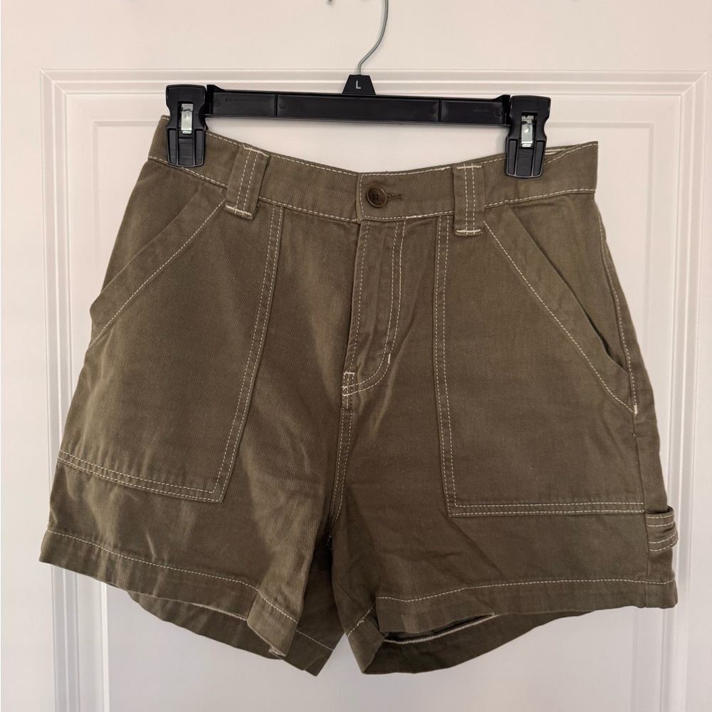 Reformation Olive Cargo Shorts